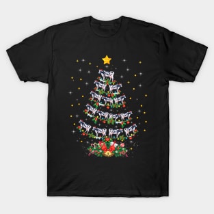 Cow Animal Lover Xmas Santa Hat Cow Christmas Tree T-Shirt